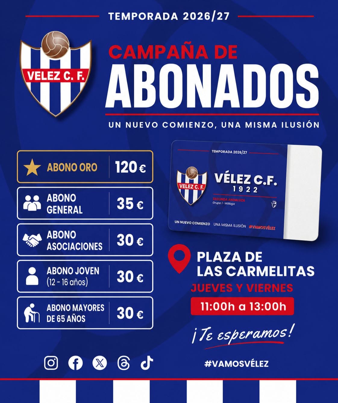 Campaña de abonados Vélez CF 1922 2026/27