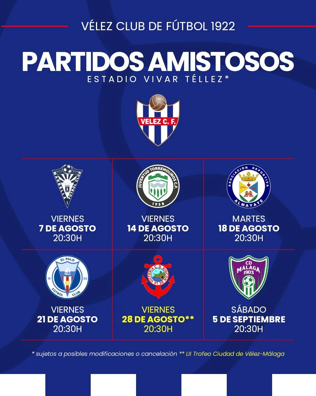 Cartel de amistosos de pretemporada 2026/27